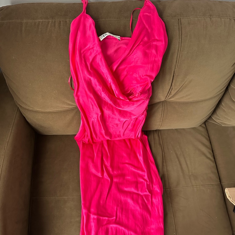 Zara Hot Pink Midi Dress